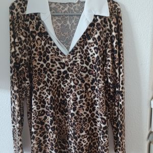 Kim & Cami leapord print blouse
